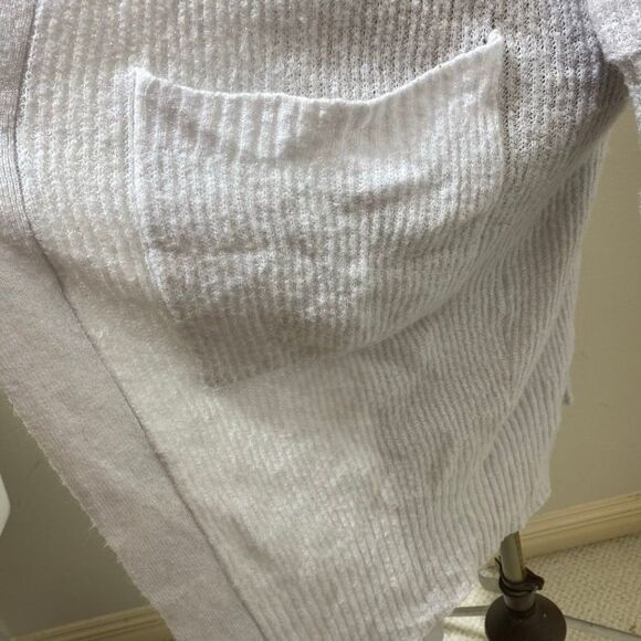 Free People Long Wool Alpaca Blend Duster Sweater Cardigan Light Grey Small - Picture 5 of 11